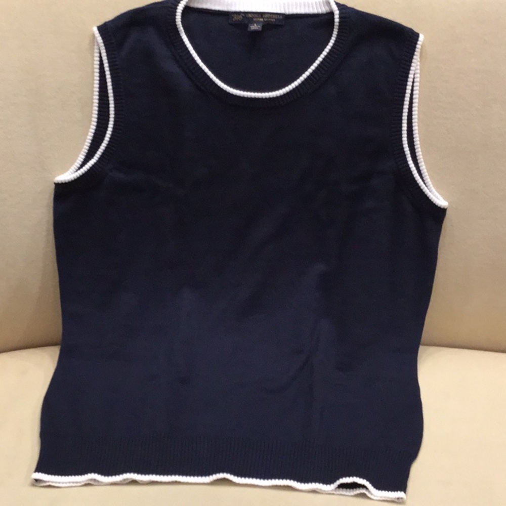 Brooks Brothers blue with white trim sweater vest large